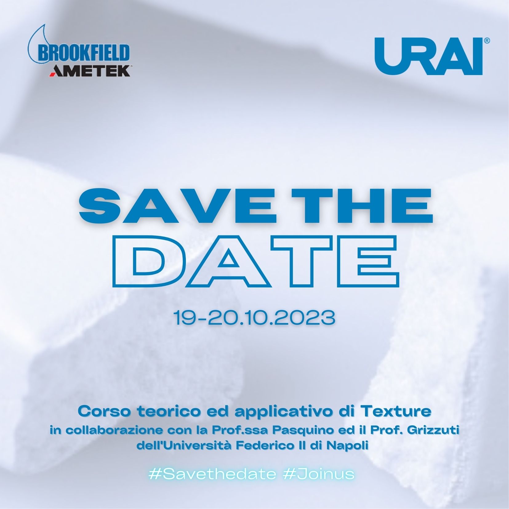 Corso Teorico ed applicativo di Texture – 19-20 Ottobre 2023